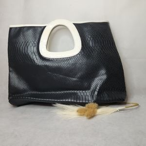 Faux Alligator Pring Clutch